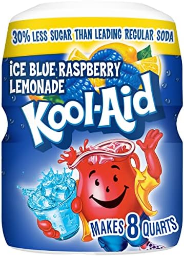 Kool-Aid Caffeine Free Blue Raspberry Lemonade Sweetened Powdered Drink Mix 12 Count 20 oz Canisters