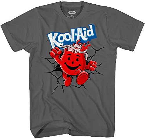 Kool-Aid Mens Oh Yeah Shirt Drink Mix Man Oh Yeah Graphic T-Shirt (Charcoal, Small)