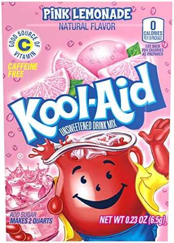Kool-Aid Pink Lemonade Flavored Unsweetened Caffeine Free Powdered Drink Mix (96 Packets)