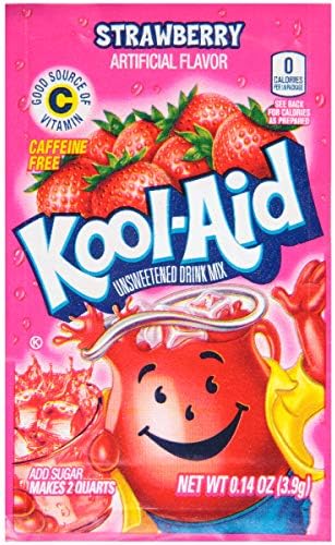 Kool-Aid Strawberry Flavored Unsweetened Caffeine Free Powdered Drink Mix, 48 Count (Pack of2)