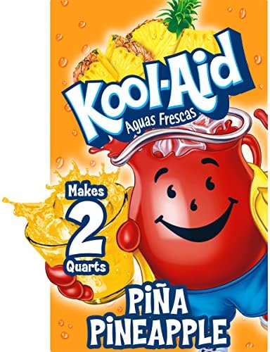 Kool-Aid Unsweetened Caffeine Free Aguas Frescas Pina Pineapple Zero Calories Powdered Drink Mix 192 Count Pitcher Packets